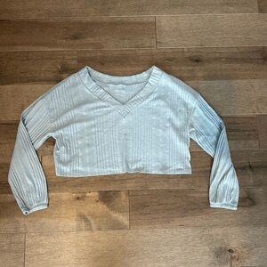 Gilly Hicks Light Blue Ribbed Crop Top
